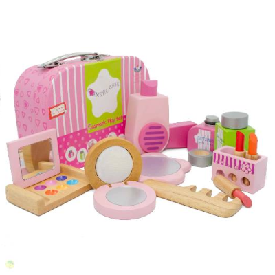 Kosmetikset aus Holz in einem praktischen Köfferchen