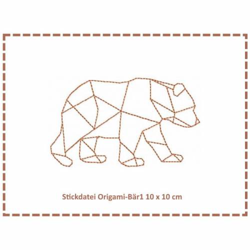 Stickdatei Origami Bär1 10x10