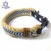 Hundehalsband verstellbar natur blau weiß, mit Leder und Schnalle Bild 3