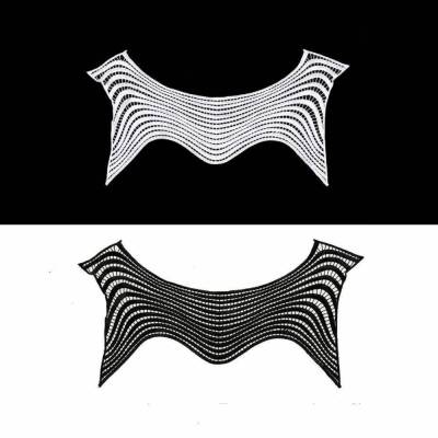 1x Stickerei Kragen Spitzeneinsatz Spitze einteilig 2 Farben zur Auswahl schwarz oder weiß