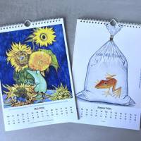 Kunztdruck-Froschkunzt-Kalender 2024, Kalender, Wandkalender, Kalender A4, lustiger Kalender, Froschkalender, Frosch Bild 3