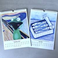 Kunztdruck-Froschkunzt-Kalender 2024, Kalender, Wandkalender, Kalender A4, lustiger Kalender, Froschkalender, Frosch Bild 7
