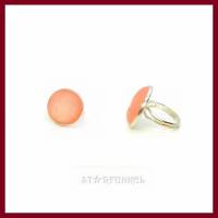 Ring "Stella Polaris" STERN Cabochon 20mm rose peach, versilbert, verstellbar (offen) Bild 1