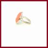 Ring "Stella Polaris" STERN Cabochon 20mm rose peach, versilbert, verstellbar (offen) Bild 3