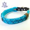 Hundehalsband verstellbar türkis, blau, weiß mit Fischernetz Optik Bild 6