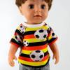 Fussball T-Shirt in Schwarz-Rot-Gold für Puppen, Champions League im Kinderzimmer, Geschenk für Fussballfans, Gr. 40-43 Bild 3
