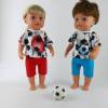 Farbenfrohe Fussball T-Shirts für Puppen, bunte Bälle für Fussballfans, Gr. 40-43 cm Bild 2