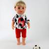 Farbenfrohe Fussball T-Shirts für Puppen, bunte Bälle für Fussballfans, Gr. 40-43 cm Bild 4