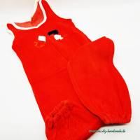 Vintage Baby Strampler in rot, Nicki Scher Plüsch Größe 86/92 Bild 1