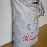 Kindergartentasche aus Canvas / Wechselwäsche / maritim "Kleiner Schatz ganz groß im Kindergarten" Bild 5