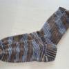 handgestrickte Socken, Strümpfe Gr. 44/45, in blau, braun und natur, Herrensocken, Einzelpaar Bild 2