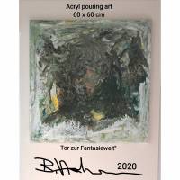 Acryl pouring art "Fantasiewelt" 60x60cm Bild 1