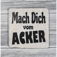 Fliese Deko Dekofliese Bild 'Mach Dich vom Acker'  Vintage Look 10x10cm Statement Frech Bild 1