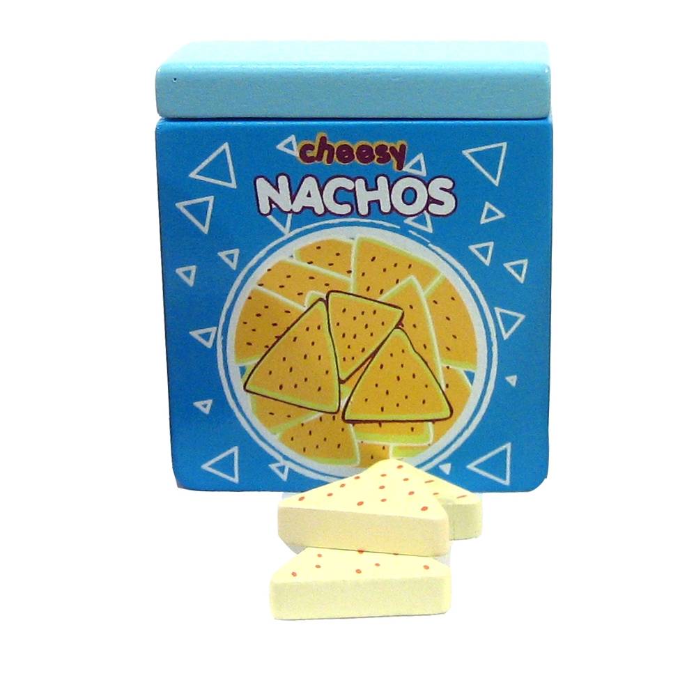 Käse-Nachos Snackbox aus Holz, Kaufladenzubehör aus Holz, Kinderküchenlebensmittel aus Holz, Miniature Food Bild 1