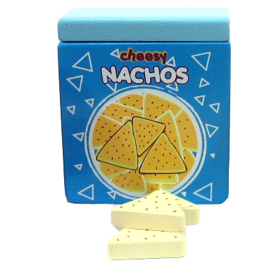 Käse-Nachos Snackbox aus Holz, Kaufladenzubehör aus Holz, Kinderküchenlebensmittel aus Holz, Miniature Food
