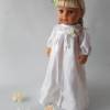 Puppenkleidung gr. 40-45 cm, Festliches Kleid in Weiss, Kleid zur Taufe mit Taufmützchen Bild 3
