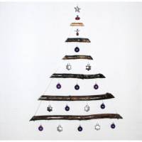 Weihnachtsbaum aus Treibholz mit Glaskugeln und Engel Adventsschmuck Bild 1