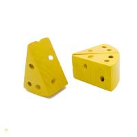 2 Stück Schweizer Käse aus Holz, Kaufladenzubehör Bild 2