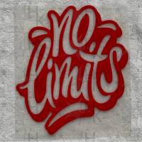 Bügelbild - No Limits / Keine Grenzen (Graffiti) - Spruch für Shirt, Turnbeutel, etc. - viele mögliche Farben Bild 1