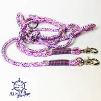 Hundeleine verstellbar lila pink türkis für kleine Hunde in Wunschlänge Bild 1
