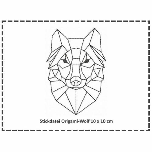 Stickdatei Origami Wolf 10x10