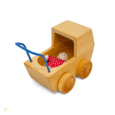 Puppenwagen mit Baby fürs große Puppenhaus