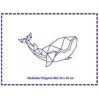 Stickdatei Origami Wal 10x10 Bild 1
