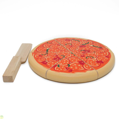 Pizza Capricciosa zum Schneiden aus Holz