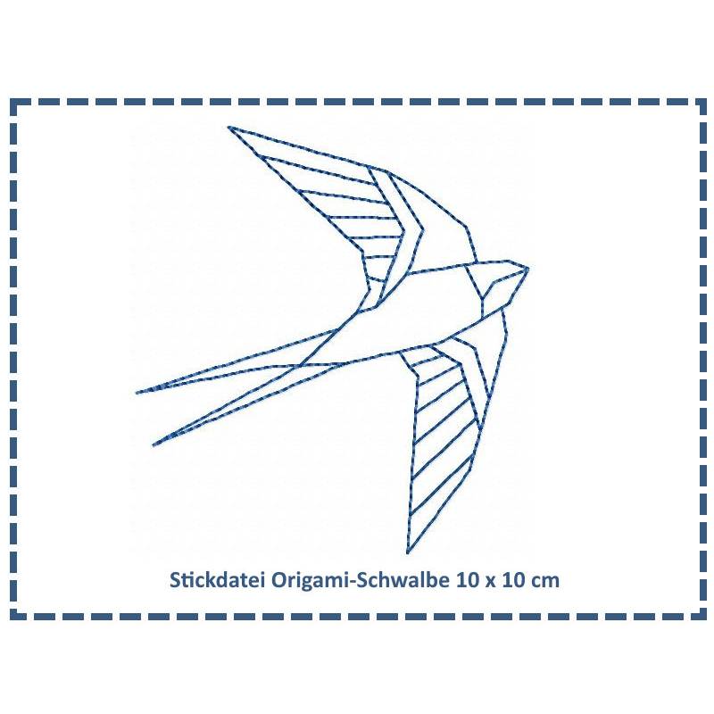 Stickdatei Origami Schwalbe 10x10 Bild 1