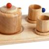 Kaffeekanne + Tassen aus Holz, Küchenzubehör aus Holz Bild 1