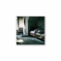 altes Schlafzimmer, verlassene Villa, Foto auf Holz, im Quadrat, 10 x 10 cm, Lost Place, marode Bild 1