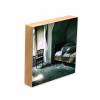 altes Schlafzimmer, verlassene Villa, Foto auf Holz, im Quadrat, 10 x 10 cm, Lost Place, marode Bild 2