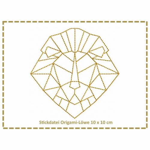 Stickdatei Origami Löwe 10x10