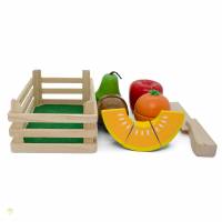 Schneidesortiment Früchtekiste aus Holz, Kinderküchenzubehör Bild 2