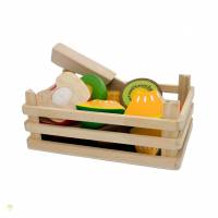 Schneidesortiment Früchtekiste aus Holz, Kinderküchenzubehör Bild 3
