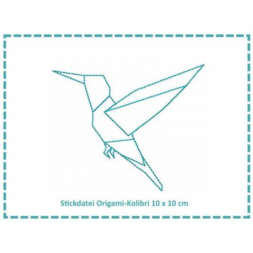 Stickdatei Origami Kolibri 10x10