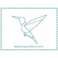 Stickdatei Origami Kolibri 10x10 Bild 1