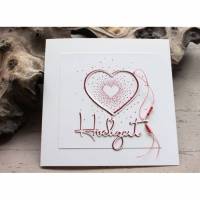 Glückwunschkarte zur Hochzeit - Herz, quadratisch, besondere Kartenform Bild 1