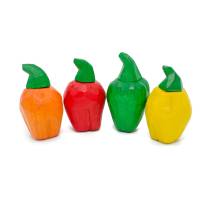 Grüne Paprika, 2 Stück, handgeschnitzes Kaufladengemüse Bild 3