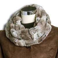 Loopschal Damen warmer flauschiger Schlauchschal braun-meliert Rundschal Shannon Fabrics Luxe Cuddle Mountain Fox Bild 1