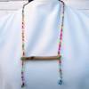 Einzigartige Halskette oder Collier aus Treibholz und bunten Glasperlen, Geschenkidee für Naturliebhaberinnen Bild 2