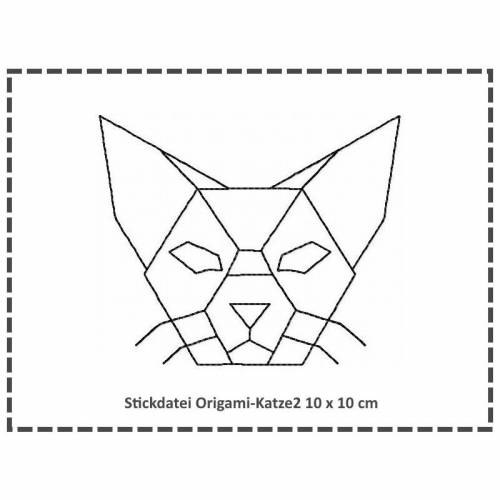 Stickdatei Origami Katze2 10x10