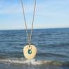 Kettenanhänger Strandstein mit Glasperle in Türkis, natürliches Geschenk für Naturliebhaberinnen Bild 6