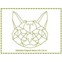 Stickdatei Origami Katze1 10x10 Bild 1