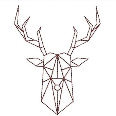 Stickdatei Origami Hirsch2 10x10