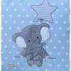 Kissen 30cmx40cm hellblau/weiß mit Doodlestickerei Elefant und Wunschname Bild 3