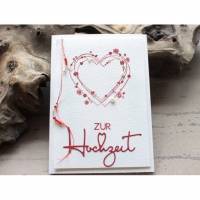 Glückwunschkarte zur Hochzeit - Hochzeitskarte mit romantischem Herzmotiv Bild 1
