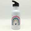 Trinkflasche mit Namen "Regenbogen rosa" / Kindergarten/ Schule/ Sport/ 500ml mit Strohhalm Bild 2