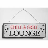 Chill & Grill Lounge Deko Türschild Retro Shabby Style Handarbeit Handgemacht Bild 1