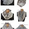 Loopschal Damen warmer flauschiger Schlauchschal Shannon Fabrics silbergrau mit Pusteblumen Rundschal kuschelweiche hochwertige Qualität Bild 4